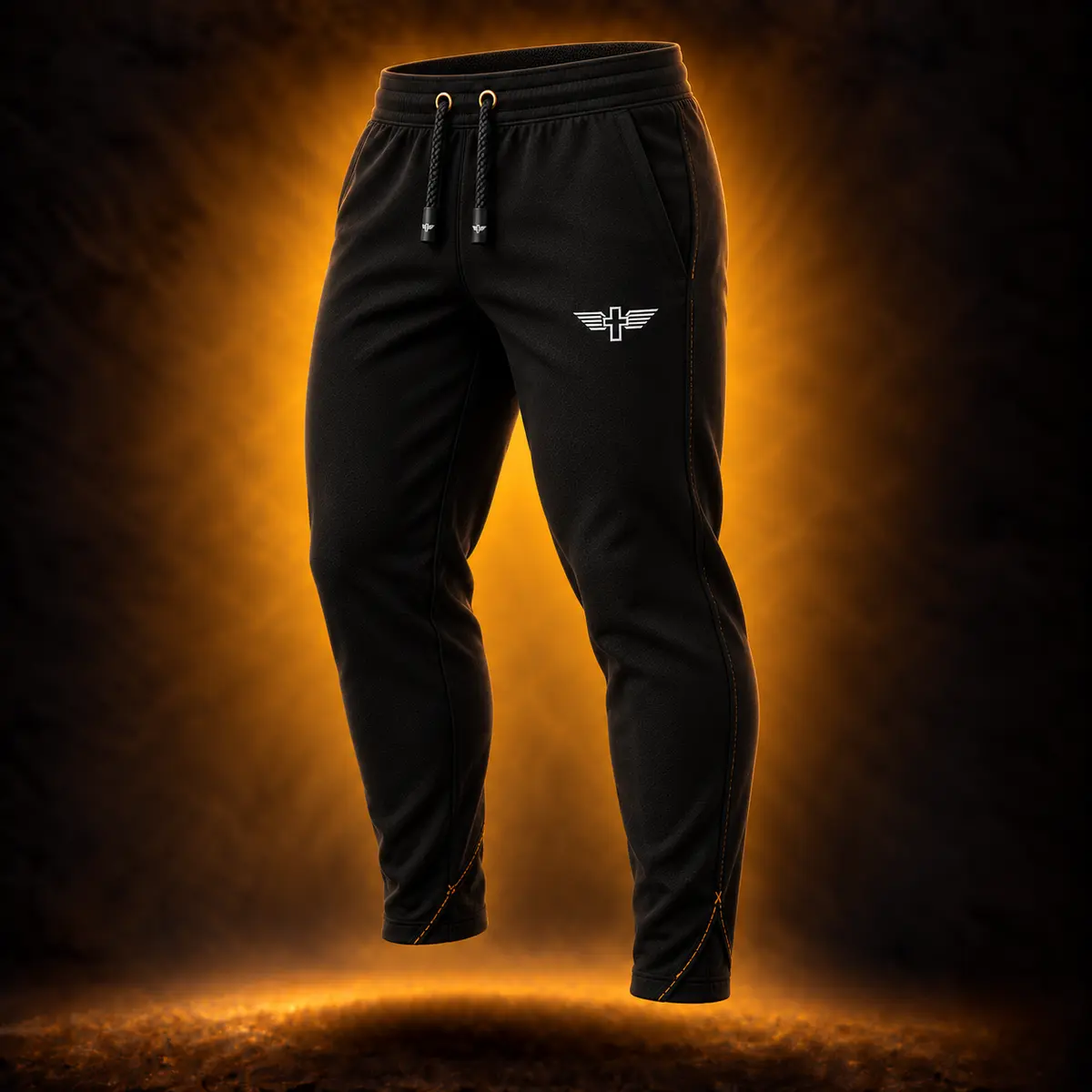 Black Steadfast Performance Jogger concept with a tapered fit and curved Precision Ankle Finish.